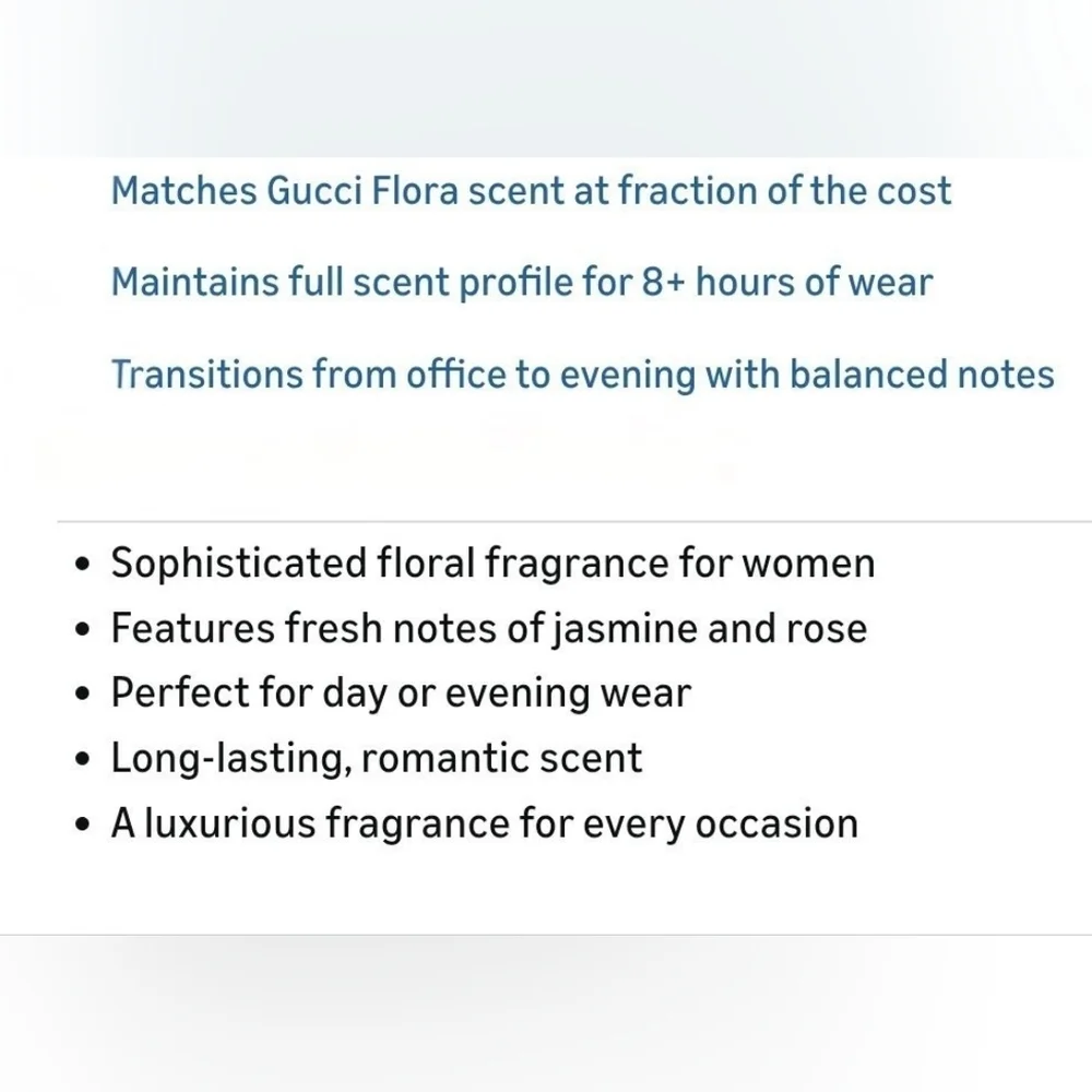 NWT/NIB. Florence by Maison Alhambra 3.4 oz Spray. Imposter Gucci Flora.